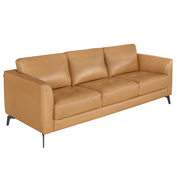 Corrigan Studio® Renoir Midcentury Modern Leather Sofa Couch Wayfair